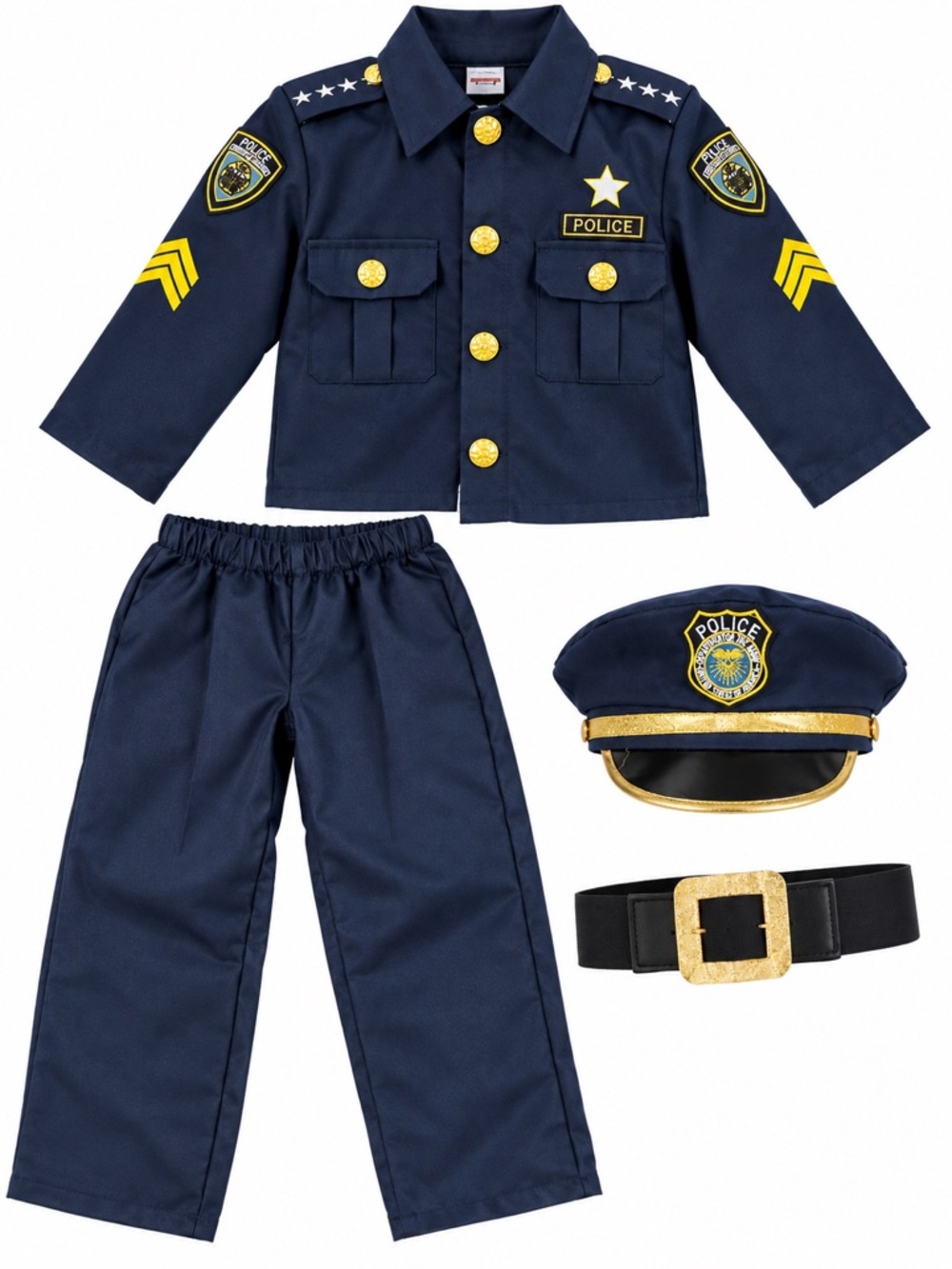 New - Spooktacular Creations Kids Navy Blue Police Officer Costume Set